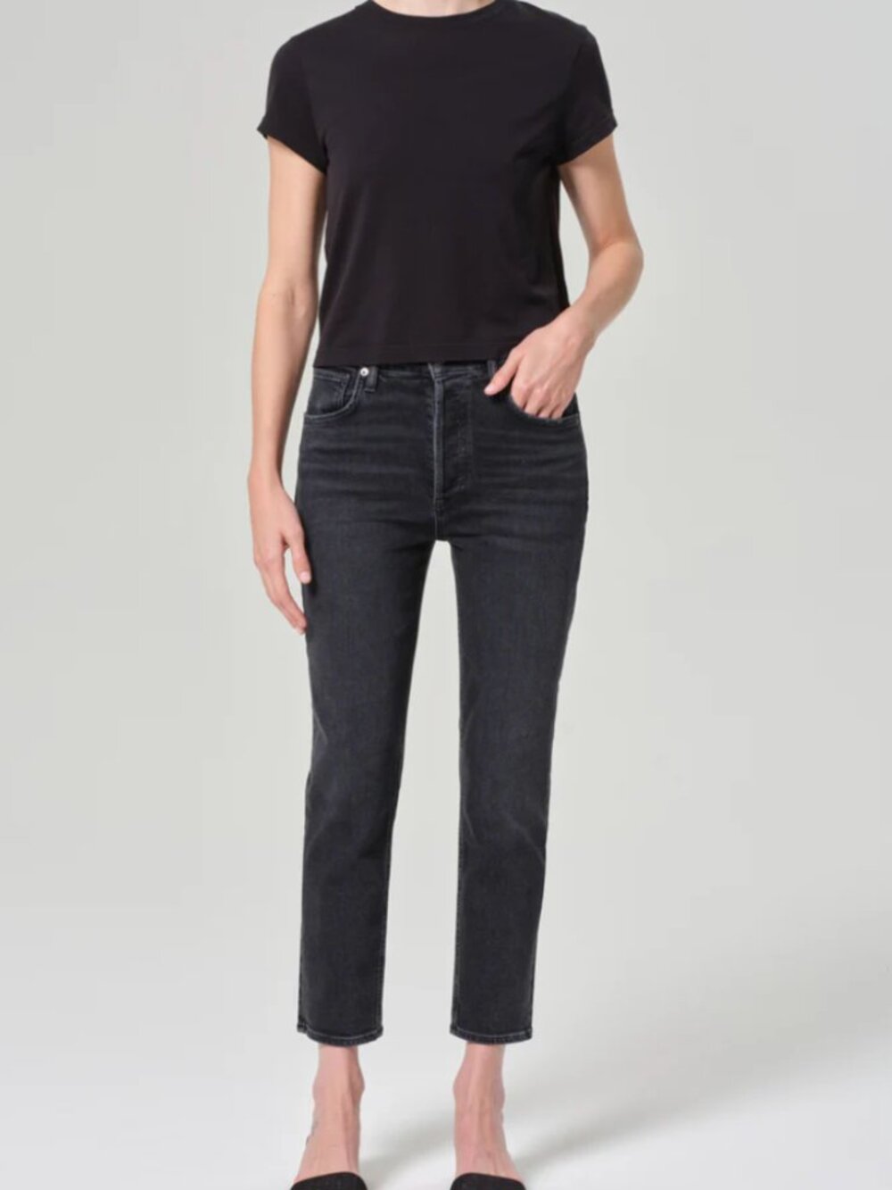 Agolde Riley High-Rise Straight Cropped Jeans - Size 29